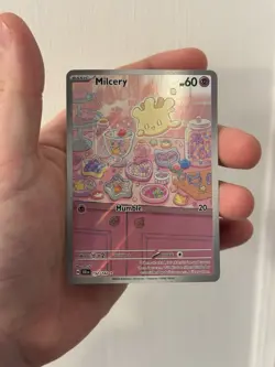 Pokemon Milcery TCG Card 152/142 SV07: Stellar Crown Holo Illustration Rare - Image 1