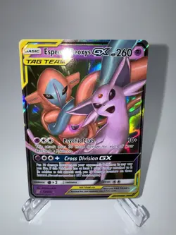 Pokemon TCG Espeon & Deoxys GX 72/236 Tag Team Card NM - Image 1