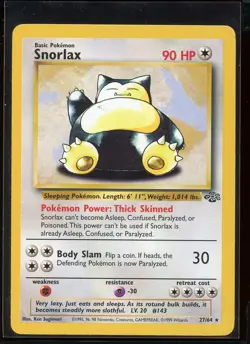 Snorlax Rare Non-Holo 27/64 LP/Ex Unlimited Jungle Pokemon - Image 1