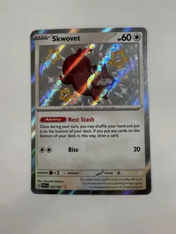 Pokemon TCG Skwovet 205/091 Scarlet & Violet Paldean Fates Shiny - NM - Image 1