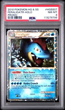 2010 POKEMON HEARTGOLD FERALIGATR PRIME #HGSS07 ULTRA RARE PSA 8 NM #113276796 - Image 1
