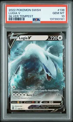 2022 POKEMON SWORD & SHIELD SILVER TEMPEST #138 LUGIA V PSA 10 TCG Ultra Rare - Image 1