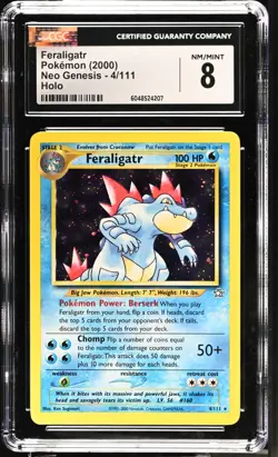 Pokemon Neo Genesis FERALIGATR Holo CGC 8 (4207) Graded Power - Image 1
