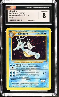 Pokemon Neo Genesis KINGDRA Holo CGC 8 (4213) Graded Power - Image 1