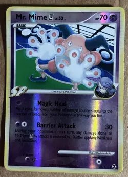 Pokemon TCG Mr. Mime 28/111 Reverse Holo Rare — Rising Rivals 2009 LP - Image 1