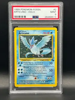PSA Mint 9- Articuno #2 Holo Rare- 1999 Pokemon Fossil Unlimited - Image 1