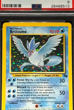 PSA Mint 9- Articuno #2 Holo Rare- 1999 Pokemon Fossil Unlimited - Image 2