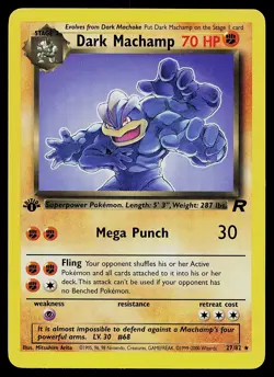 Pokemon Card - Dark Machamp Team Rocket 27/82 Rare 1st Edition - Image 1