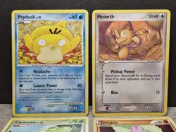 Pokemon Card TCG Platinum Psyduck 87/127 Meowth Carnivine Tyrogue 4 Card Lot - Image 2