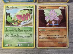 Pokemon Card TCG Platinum Psyduck 87/127 Meowth Carnivine Tyrogue 4 Card Lot - Image 3