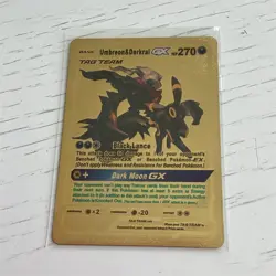 Pokemon TCG Umbreon & Darkrai GX TAG TEAM Gold Pokemon Card 270 HP - Image 1