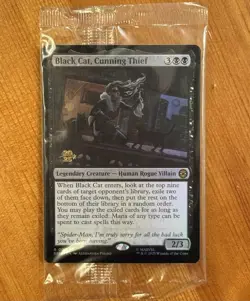 Black Cat, Cunning Thief [Prerelease] R 0052, Sealed Foil Promo, MTG Spider-Man - Image 1