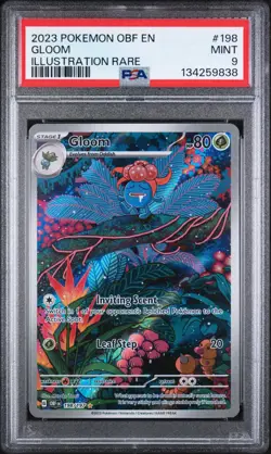 2023 Pokemon OBF En-Obsidian Flames Gloom #198 Illustration Rare PSA 9 - Image 1