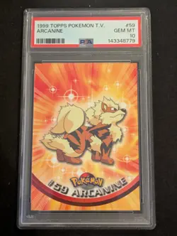 1999 TOPPS POKEMON TV #59 ARCANINE PSA 10 - Image 1
