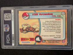1999 TOPPS POKEMON TV #59 ARCANINE PSA 10 - Image 2