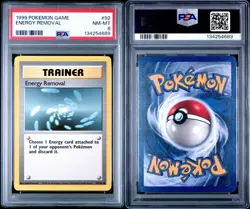 Trainer Energy Removal 1999 Pokemon Game #92 PSA 8 - Image 3