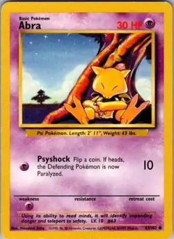 Base Set Pokemon TCG Abra - Image 1