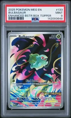 Pokemon TCG - Bulbasaur 133/132 - Enhanced Mega Evolution Stamped Promo - PSA 9 - Image 1