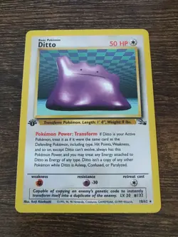 Pokemon Fossil 1st Edition Ditto 18/62 Non Holo Rare NM-MINT - Image 1