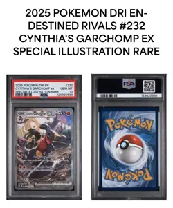 Pokemon TCG Cynthia's Garchomp EX Destined Rivals SIR 232/182 PSA 10 Gem Mint - Image 1