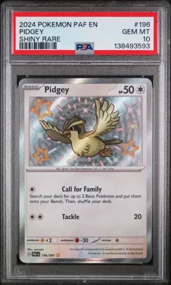 Pidgey Pokemon Paf En-Paldean Fates 196 PSA 10 - Image 1