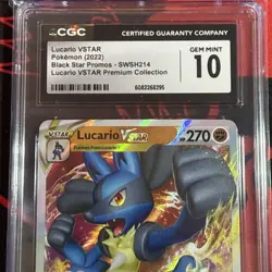 CGC 10 LUCARIO VSTAR 214 Premium Collection Black Star Promo - Image 2