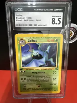 1999 Pokemon Fossil 1st Edition GOLBAT 34/62 CGC 8.5 NM/MINT+ WOTC Vintage 🦇🩸 - Image 1