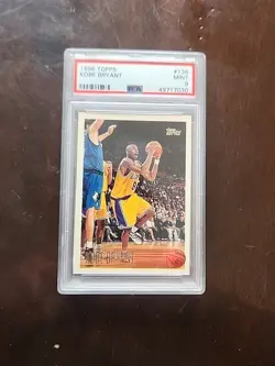 1996 Topps Lakers Kobe Bryant RC #138 MINT PSA 9 Trading Cards - Image 1