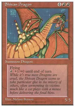MTG SHIVAN DRAGON EN POOR - DRAGO DI SHIVAN - 4TH - MAGIC - Image 1