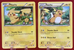 Pokemon TCG Pikachu Raichu 27/28/111 X&Y Furious Fists XY Regular 2015 LP - Image 1