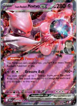 Team Rocket's Mewtwo ex #081/182 Holo Double Rare Destined Rivals Pokemon NM (B) - Image 1