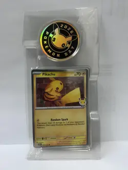 Pikachu Pokemon Day Holo 051/162 Stamped 30th Anniversary with coin - Image 1