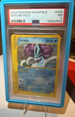 2003 POKEMON AQUAPOLIS SUICUNE-HOLO #H25 PSA 7 CERT #105537572 - Image 1