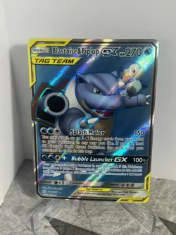Pokemon TCG Blastoise Piplup GX Full Art Tag Team 214/236 Cosmic Eclipse LP - Image 1