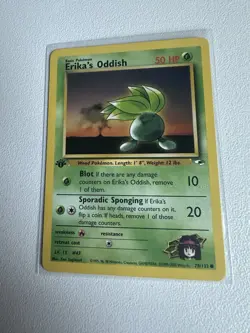 Erika’s Oddish 1st Edition Gym Heroes 78/132 WOTC Vintage Pokemon - Image 1