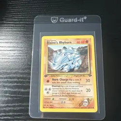 Blaine’s Rhyhorn 65/132 1st Edition Gym Challenge WOTC Vintage Pokemon - Image 1