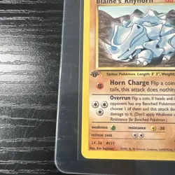 Blaine’s Rhyhorn 65/132 1st Edition Gym Challenge WOTC Vintage Pokemon - Image 2