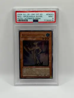 2006 Yugioh Neo-Spacian Aqua Dolphin Ultimate Rare 1st Edition PSA 9 MINT - Image 1