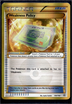 Weakness Policy 164/160 Gold Secret Rare Primal Clash Holo Pokemon Card - Image 1