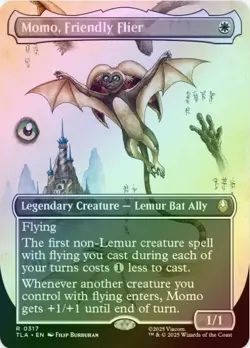 1 x Momo, Friendly Flier - Foil - Borderless - Avatar: The Last Airbender-LP-MTG - Image 1
