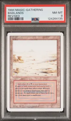 1994 MAGIC THE GATHERING MTG BADLANDS REVISED PSA 8 - Image 1