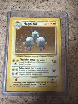 Pokemon TCG Magneton Base Set 1999 Holo Unlimited Rare Card 9/102 - Image 1