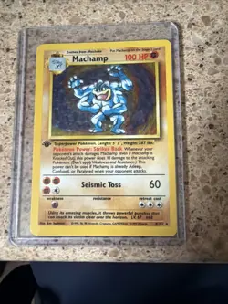 Pokemon TCG Machamp Holo Rare 1st Edition Base Set 8/102 - Image 1