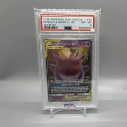 Pokemon Gengar & Mimikyu GX Team Up 53/181 Ultra Rare Holo 240 HP PSA 8 - Image 1