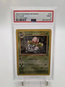 Ivysaur 1999 Pokemon SPANISH 1st Edition Base Set Ivysaur 30/102 PSA 9 MINT - Image 2