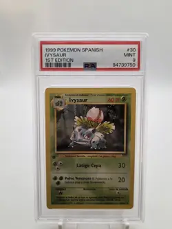 Ivysaur 1999 Pokemon SPANISH 1st Edition Base Set Ivysaur 30/102 PSA 9 MINT - Image 4