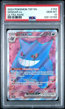 2024 POKEMON TEF EN-TEMPORAL FORCES ULTRA RARE #193 GENGAR EX PSA 10 - Image 1