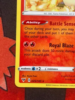 Charizard 25/185 Non-holo Rare - Pokemon SWSH04: Vivid Voltage - NM - Image 4