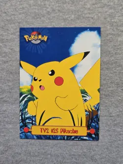 TV2 #25 Pikachu 1999 Pokemon Card Topps TV Animation Edition Blue Label - Image 1