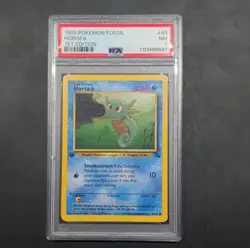 1999 Pokemon Fossil TCG 1st Edition Horsea PSA 7 Common 49/62 Card Stock - Image 1